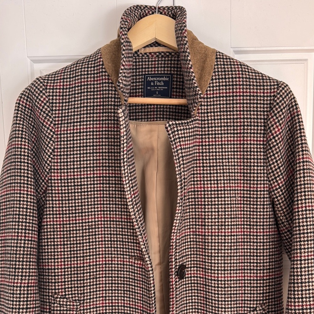 Abercrombie & Fitch Checkered Blazer - Black and Brown